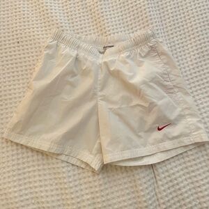 White Nike athletic shorts
